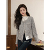鹿向南「米莲栗绒」法式小香风灰色短外套女秋小个子气质显瘦上衣 商品缩略图0