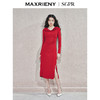 【商场同款-新年红系列】MAXRIENY优雅复古感连衣裙针织红色裙子(货号:MS85DR759) 商品缩略图1