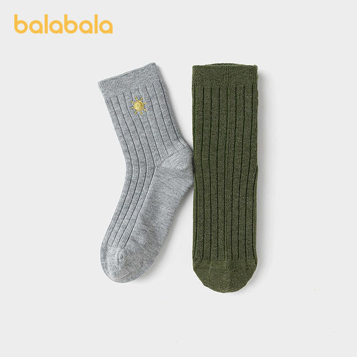 【商场同款】巴拉巴拉儿童袜子秋冬男童短袜中幼童含羊毛暖两双装 商品图2