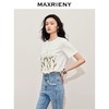 MAXRIENY文艺雏菊绣花钉珠短袖T恤2025夏季新款修身显瘦截短上衣(货号:MS85TS017) 商品缩略图2