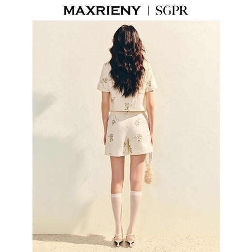 MAXRIENY【商场同款】2025夏季新款小香风刺绣显瘦高腰裙裤裤子(货号:MU86PA009) 商品图3