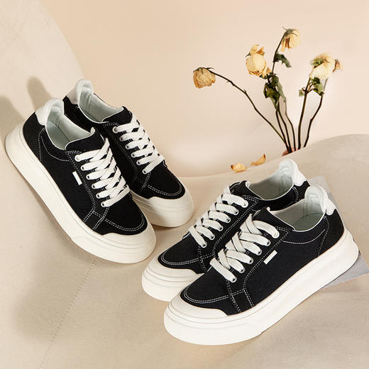 女士学生潮流仙女厚底增高运动低帮休闲板鞋新款春季经典板鞋 商品图3