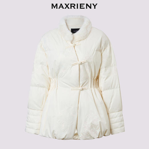 【商场同款】MAXRIENY新中式盘扣绣花羽绒服24冬新款保暖外套女(货号:MC85DC516) 商品图4