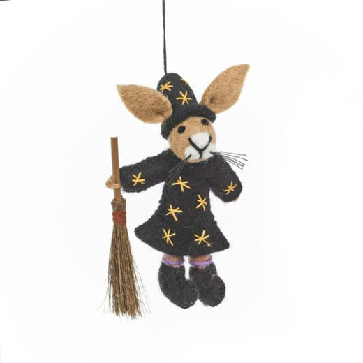 北京仓｜Felt So Good-Hocus Pocus Hare Hanging Halloween-女巫小兔 哈库斯 羊毛毡 挂件［英国设计师］ 商品图3