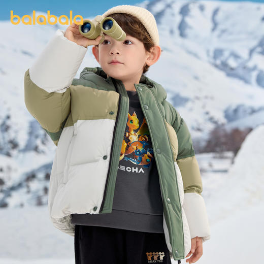 巴拉巴拉童装儿童羽绒服男童冬装撞色连帽外套上衣舒适户外时尚潮 商品图2