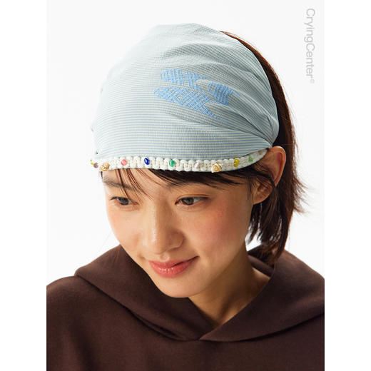 CryingCenter 贝壳彩珠花边条纹头巾发带百搭 哭喊中心 商品图3