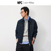NPC潮牌对称双口袋翻领拉链牛仔夹克短款男挺阔上新NP57DC10 商品缩略图0