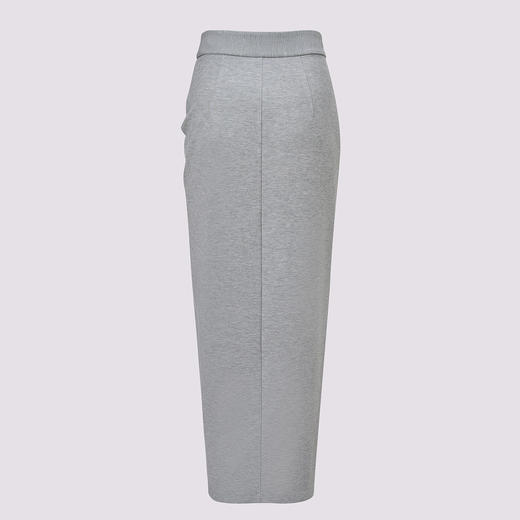 MAXRIENY2025秋冬小众设计感灰色褶皱高腰开叉卫衣包臀半裙半身裙 商品图4