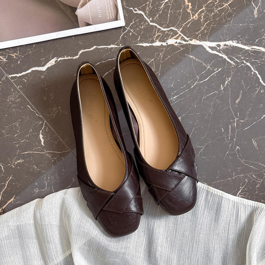 复古小羊皮（内衬含有羊皮）平底鞋--浅口平底一脚蹬 商品图2