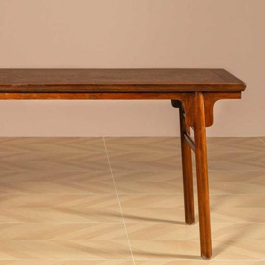 清	黄花梨镶瘿木夹头榫刀牙板平头案 商品图2