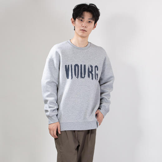 DRONKOO 2025 圆领胸前后幅印胶大字母微阔中厚卫衣 商品图2