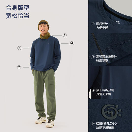 TECTOP/探拓户外男士速干长袖T恤春秋透气徒步登山打底衫运动上衣 商品图1