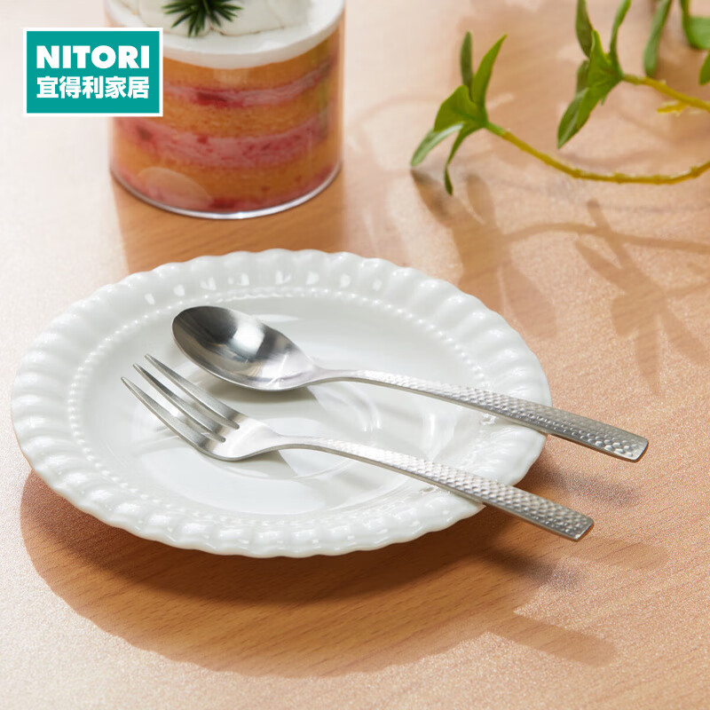 餐厅不锈钢餐具可洗碗机餐刀叉子汤勺漏勺茶勺锤目纹