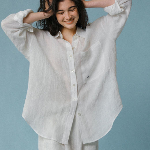 伊泺杉 老钱风纯棉贝壳刺绣衬衫 宽松舒适 通勤百搭 4色可选 商品图7