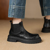 阿么手工女鞋真皮复古英伦风切尔西靴显瘦百搭秋冬厚底短靴4.5CM 商品缩略图1