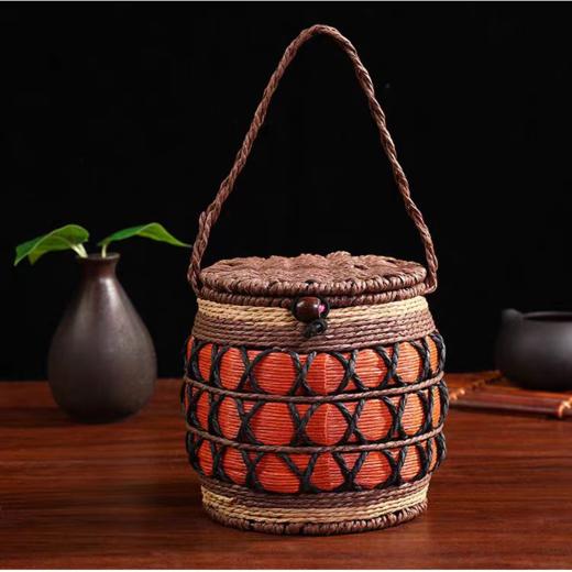 茶马世家 陈皮六堡茶 小饼方便泡 柑香甜润 黑茶茶叶 500g*1篓 商品图0