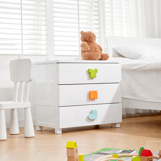 天马（TENMA）宜得利家居 抽屉式收纳柜储物柜床头柜塑料整理柜木制天板抽屉柜 商品图2