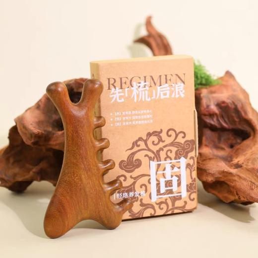 先梳后浪养发梳 金丝檀木经络梳头部养生刮痧神器 送长辈节日礼物 商品图2