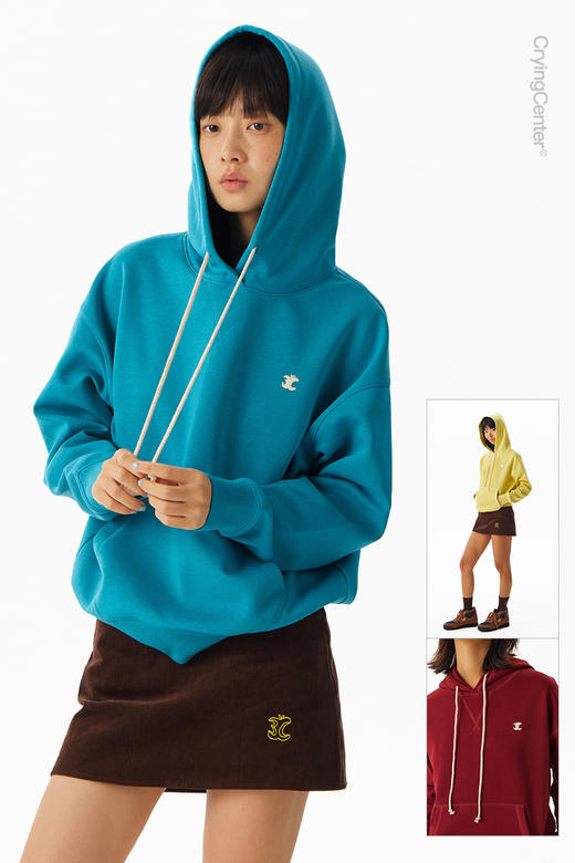 CryingCenter 合身苹果刺绣连帽卫衣 哭喊中心 商品图6