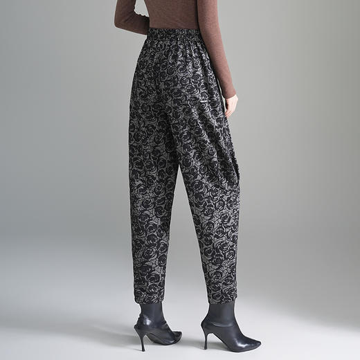 XBMY-F508时尚豹纹印花花苞裤女秋季2025年新款韩版气质高腰女士潮流裤子 商品图3