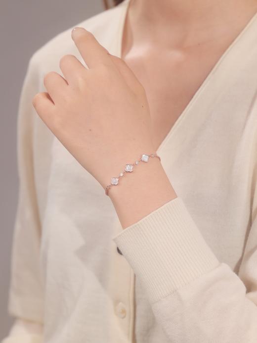 卡蒂罗KADER 幸运四叶草手链  925银轻奢甜美浪漫小众时尚高级感可调节手饰 通勤百搭温柔简约气质璀璨吸睛 商品图5