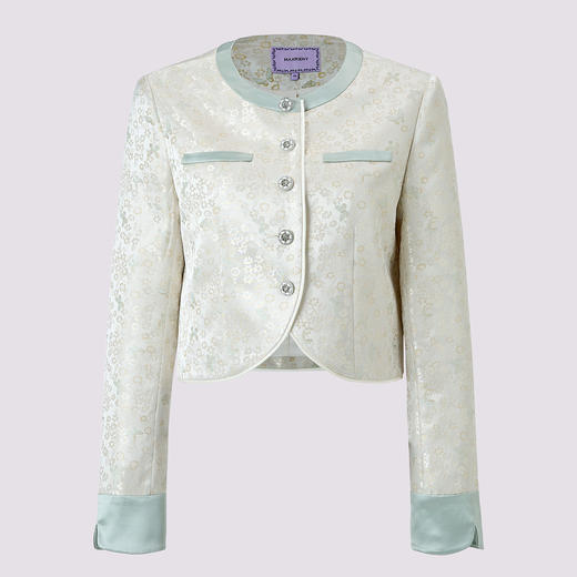 MAXRIENY精致复古感提花缎面短外套女国风气质新中式短款上衣(货号:MS85JA774A2201) 商品图1