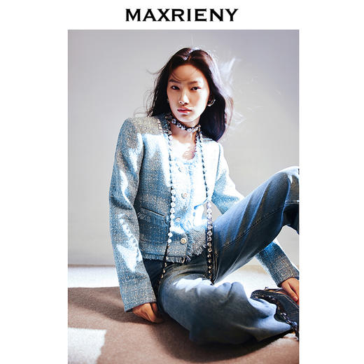 MAXRIENY千金小香风粗花呢短外套女2025春季新款高级气质感女装(货号:MS85JA784) 商品图0