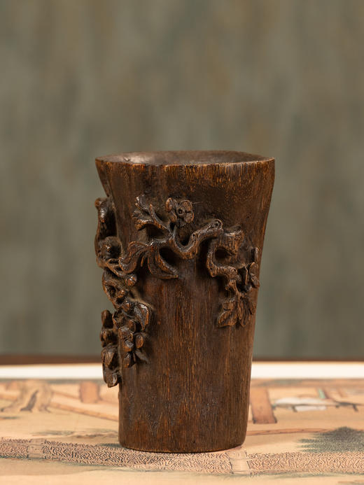 清	沉香木雕梅花纹爵杯 商品图1