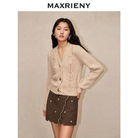 MAXRIENY温柔千金风金扣金葱外套24年冬(货号:MC88JA767)