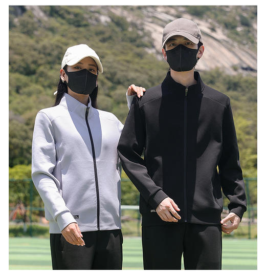 呼吸感 轻运动时尚休闲男女外套情侣款清爽透气针织开衫卫衣BS25557-Y 商品图2