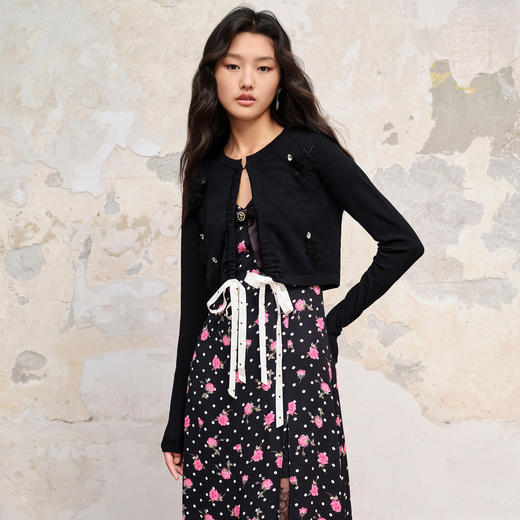 MAXRIENY芭蕾风系带针织开衫早秋外搭(货号:MC88JA591) 商品图0