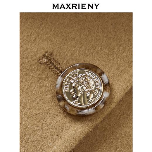 MAXRIENY法式千金蝴蝶结领中长款大衣高级感24秋新款羊毛外套澳毛(货号:MS85CT761) 商品图1