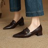【预售5天】高跟鞋尖头复古英伦风小皮鞋女秋季新款粗跟气质韩版晚晚单鞋MLS&A1033 商品缩略图4