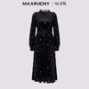 MAXRIENY【商场同款】法式甜美连衣裙24冬刺绣收腰精致赫本风长裙(货号:MS85DR753) 商品缩略图4