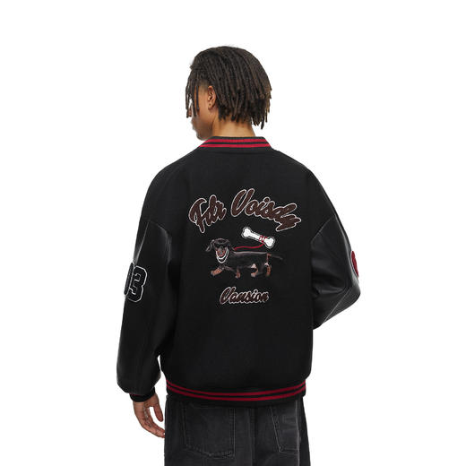 FDR官方店腊肠狗R字徽章棒球服外套女2025新款秋冬宽松情侣夹克男 商品图1