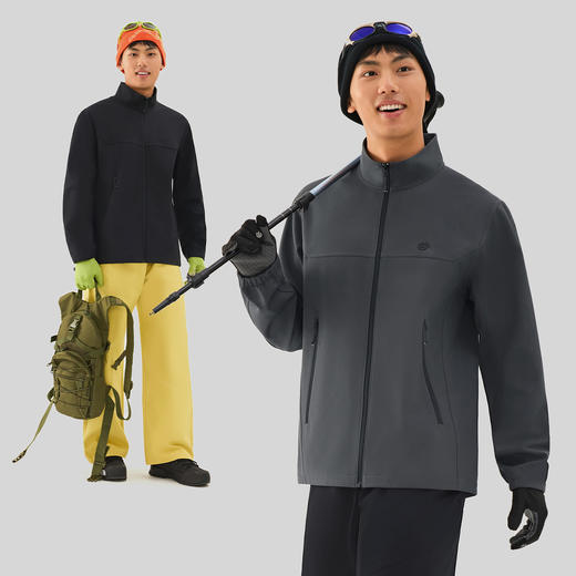 TECTOP/探拓户外男士软壳衣秋冬加绒防风防泼水徒步登山立领外套 商品图3