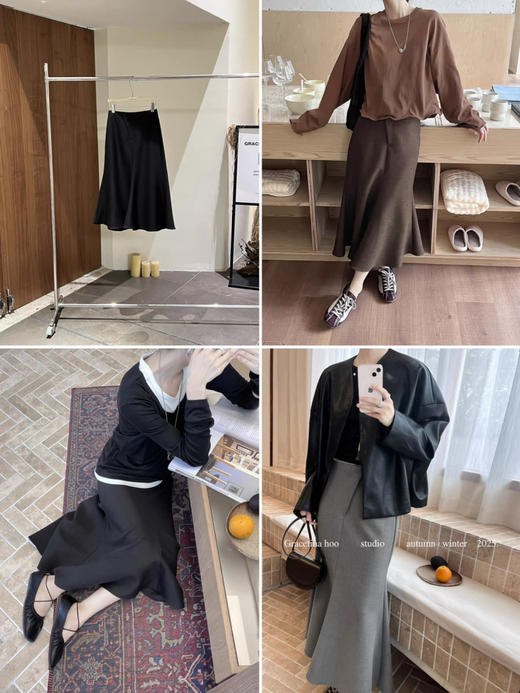 2509115    斜门襟鱼尾羊毛半裙 商品图1