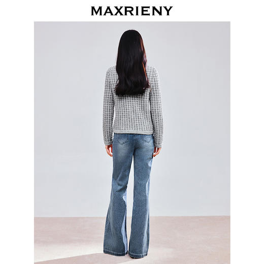 MAXRIENY精致优雅感外套女24冬新款灰格箱型高级气质设计感上衣(货号:MS85JA782) 商品图3