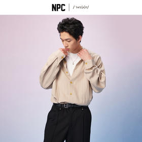NPC潮牌【莱赛尔】亚麻混纺宽松落肩衬衫男立体剪裁秋季新NP57SH19
