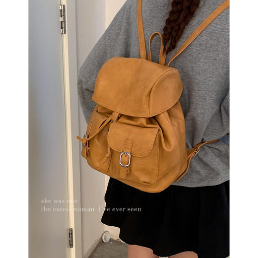 【YW】无忧购韩版学院风小众复古质感大容量双肩包54516（截单后7天发货) 商品图2