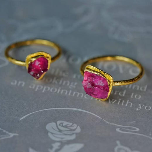 龢盒原创 碧玺原矿足金戒指 商品图0