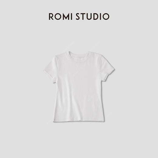 ROMI STUDIO“简约舒适”加绒磨毛贴身小版圆领T恤 RWCASG5690 商品图2