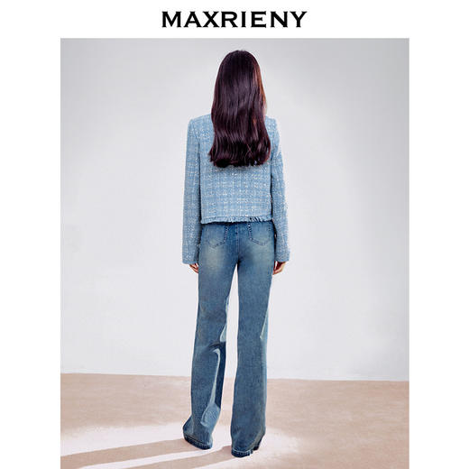 MAXRIENY千金小香风粗花呢短外套女2025春季新款高级气质感女装(货号:MS85JA784) 商品图3