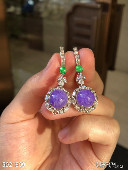 5021809，紫罗兰蛋面耳坠。具体价格微信咨询 商品图5
