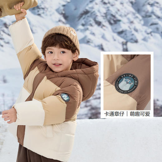 巴拉巴拉童装儿童羽绒服男童冬装撞色连帽外套上衣舒适户外时尚潮 商品图3