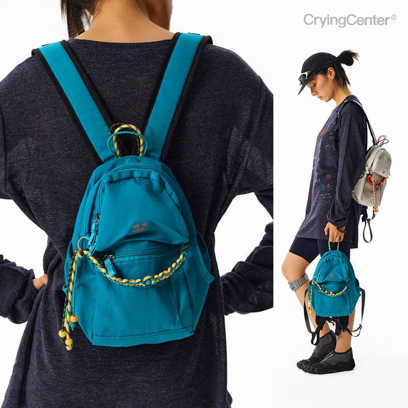 CryingCenter尼龙编织绳挂绳串珠野餐包迷你双肩包登山包哭喊中心