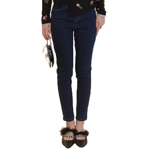 MAXRIENY复古优雅小脚牛仔裤2025秋冬新款腰头双扣设计长裤显瘦(货号:MC88PA799) 商品图0