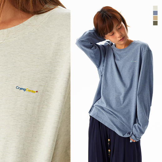 CryingCenter 亲肤柔软彩纱休闲合身长袖 经典小字logo 哭喊中心 商品图0