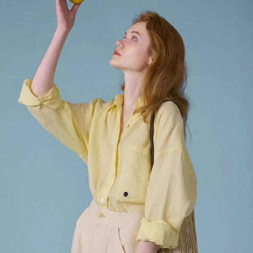 伊泺杉 老钱风纯棉贝壳刺绣衬衫 宽松舒适 通勤百搭 4色可选 商品图5