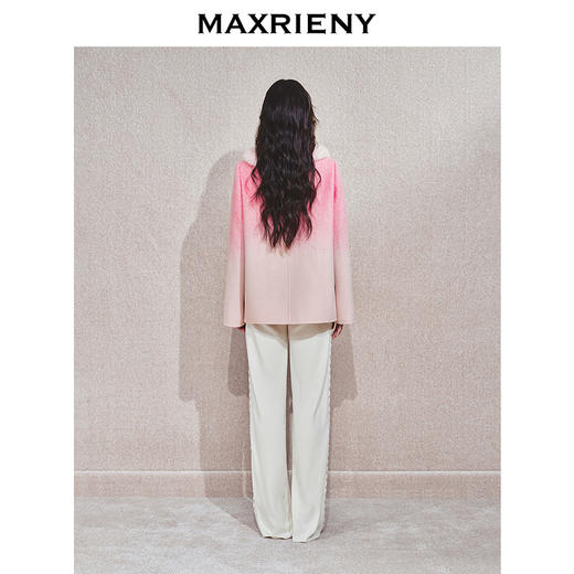 【贵雅日常-商场同款】MAXRIENY粉色渐变宫廷风大衣24秋冬新款(货号:MC85CT509) 商品图3